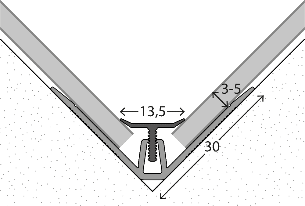 Profil für Wandpaneele Innenecke silber 260cm