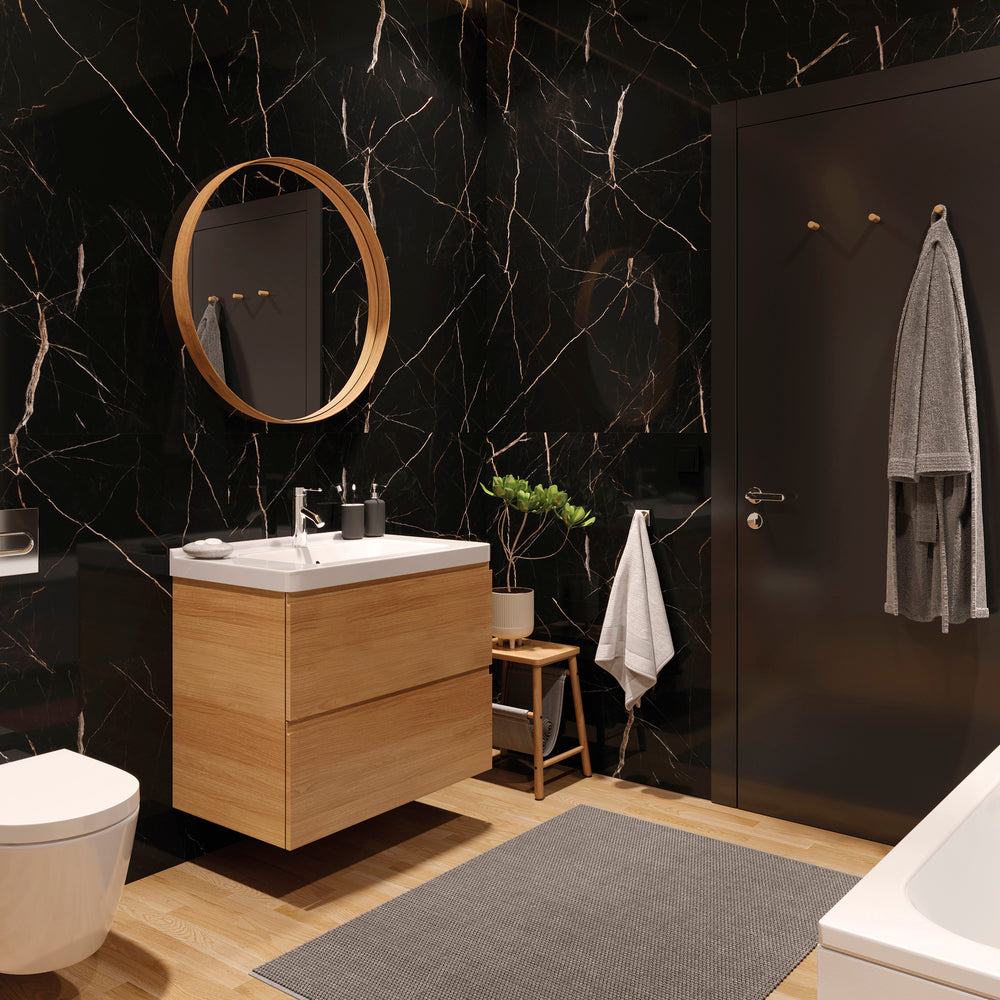 Wandpaneel Calacatta black glänzend