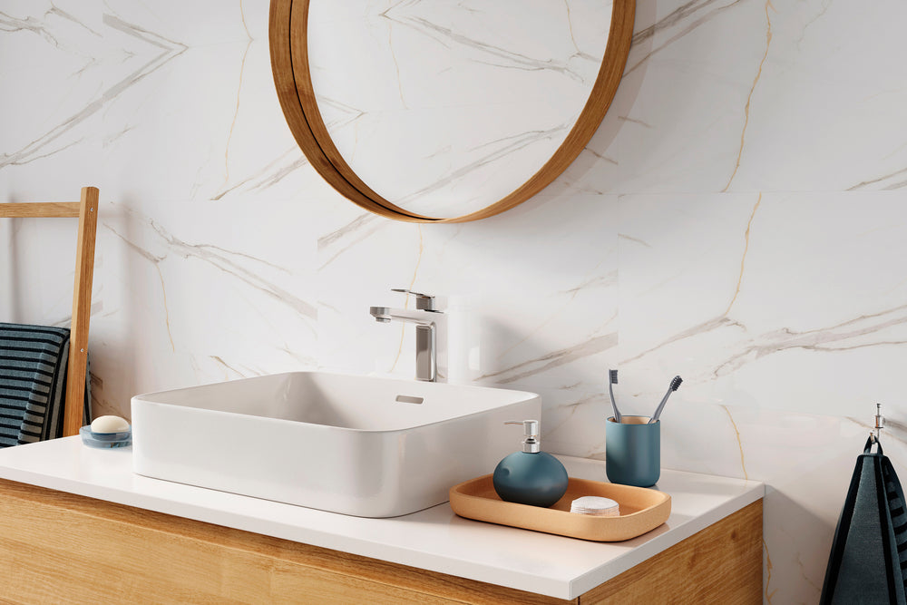 Wandpaneel Calacatta white glänzend